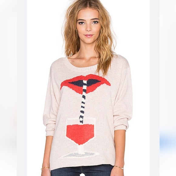 WILDFOX Suck It Up Dinner Party Sweater Vintage Lace Size XS - Picture 1 of 15